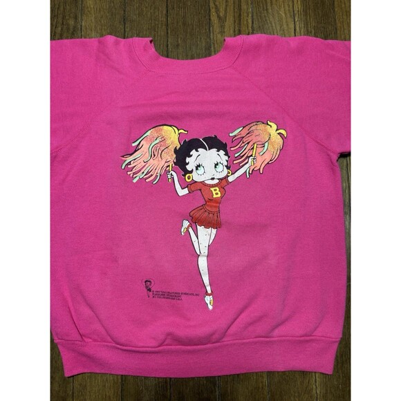 Vintage 1994 Betty Boop Cheerleader Sweatshirt Large - Fleischer Studios 90s - Picture 3 of 7